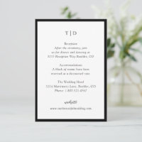 Elegante Monograma Preto e Branco Casamento Modern