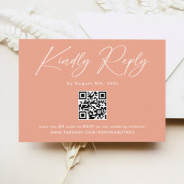 Cartão De Informações Elegante Peach Orange Wedding RSVP