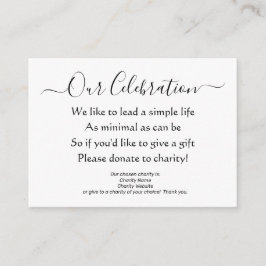 Cartão De Informações Elegante Poema Minimalista de Doação para Caridade