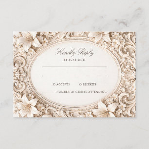 Cartão De Informações Elegante Quadro Barroco RSVP