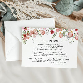 Cartão De Informações Elegante Recepção de casamento Rustic Peach
