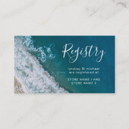 Cartão De Informações Elegante Registro de Casamento de Oceano Azul de P