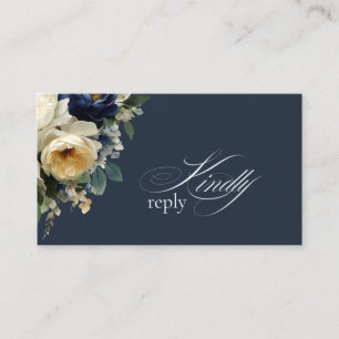 Cartão De Informações Elegante resposta para casamento com peônias flora