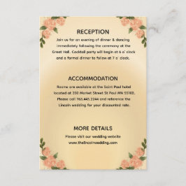Cartão De Informações Elegante Rosa Bege Floral