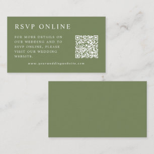 Cartão De Informações Elegante RSVP Online Minimalista para Casamento