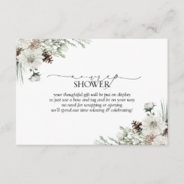 Cartão De Informações Elegante Sem Vestido Chá de panela Evergreen de in