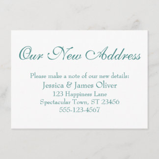 Cartão De Informações Elegante Simples Nosso Novo Endereço Leve em Branc