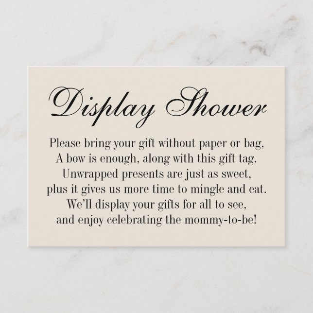 Cartão De Informações Elegante, Simples, Sem Fecho De Chá de fraldas (Frente)