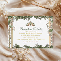 Elegante Tiara Floral Verde Dourada Quinceañera