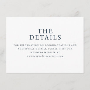 Cartão De Informações Elegante Tipografia Azul-Marinho