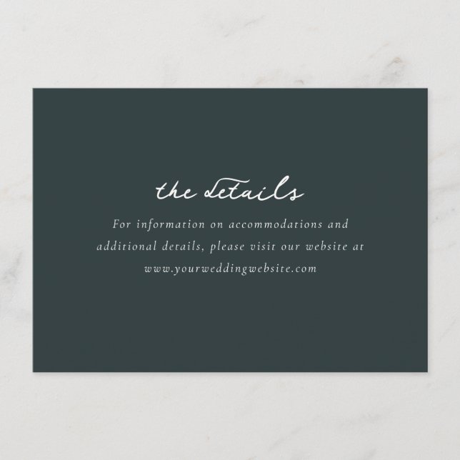 Cartão De Informações Elegante Tipografia Verde (Frente)