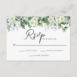 Cartão De Informações Elegante Verde de Eucalipto Botânico RSVP