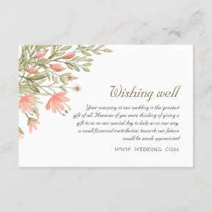 Cartão De Informações Elegante Verde Floral Casamento Desejando Bem