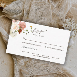 Cartão De Informações Elegante Watercolor Floral Garden RSVP