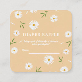 Cartão De Informações Elegante White Daisies Chá de fraldas Raffle Frald