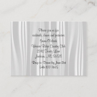 Cartão De Informações Elegante White Satin