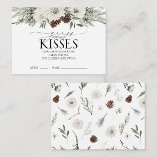 Cartão De Informações Elegante Winter Quantos Kisses Floral Watercolor