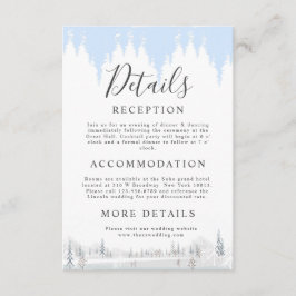 Cartão De Informações Elegante Winter Wonderland Snowflakes