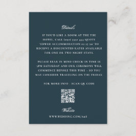 Cartão De Informações Elegantes Detalhes de Casamento em Código QR Azul