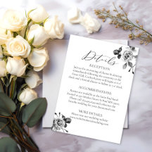 Elegantes Detalhes de Casamento Floral Preto e Bra