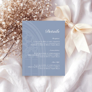 Cartão De Informações Elegantes Detalhes de Casamento Gótico Clássico Az