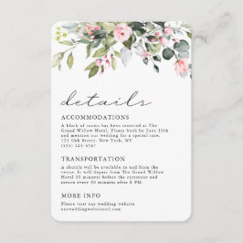 Cartão De Informações Elegantes Detalhes de Noiva com Floral de Eucalipt