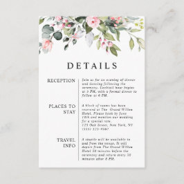 Cartão De Informações Elegantes Folhas de Eucalipto Floral Código QR Cas