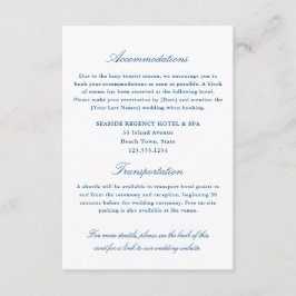 Cartão De Informações Elegantes Transporte de Acomodações Azul-Marinho Q