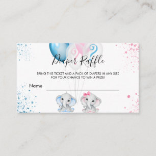 Cartão De Informações Elephans gender revelam fralda do bilhete