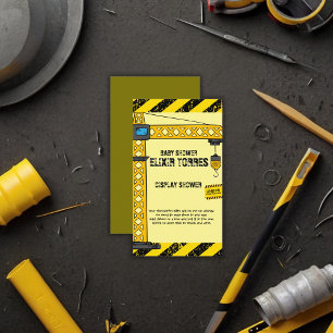 Cartão De Informações Em Construção, Chá de fraldas de gruas torres