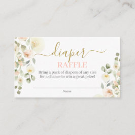 Cartão De Informações Em Placa de gabinete Raffle com Fralda Blush Blush