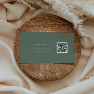 Cartão De Informações EMELIA Forest Sage Green QR Code Gift Registry