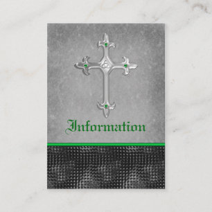 Cartão De Informações Emerald Celtic Cross Black, Placa de Cinza