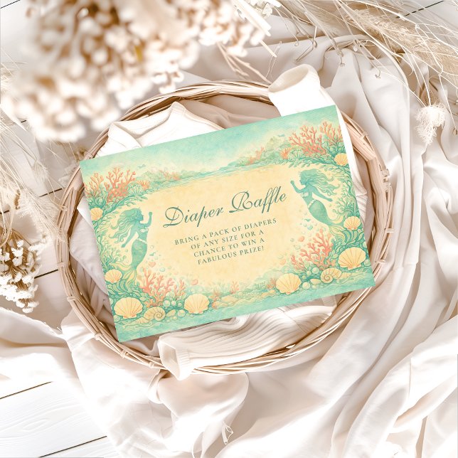 Cartão De Informações Enchanted Mermaid Lagoon Diapper Raffle (Criador carregado)