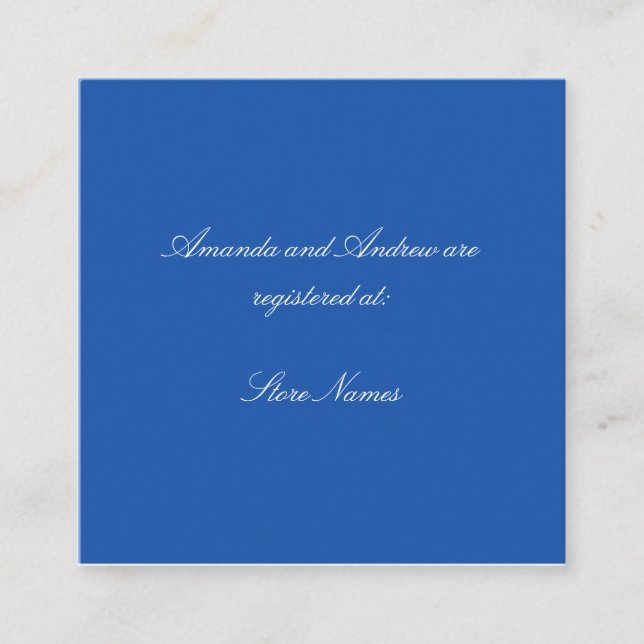 Cartão De Informações Enclosure de Chá de Noiva em Chinoiserie Azul e Br (Frente)