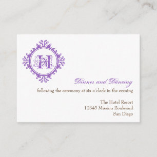 Cartão De Informações Enclosure de recepção de casamento roxo decadente 