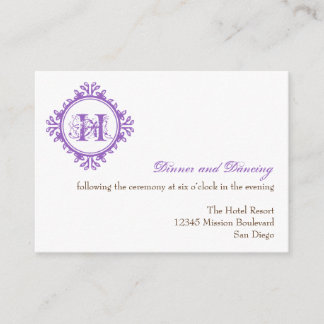 Cartão De Informações Enclosure de recepção de casamento roxo decadente