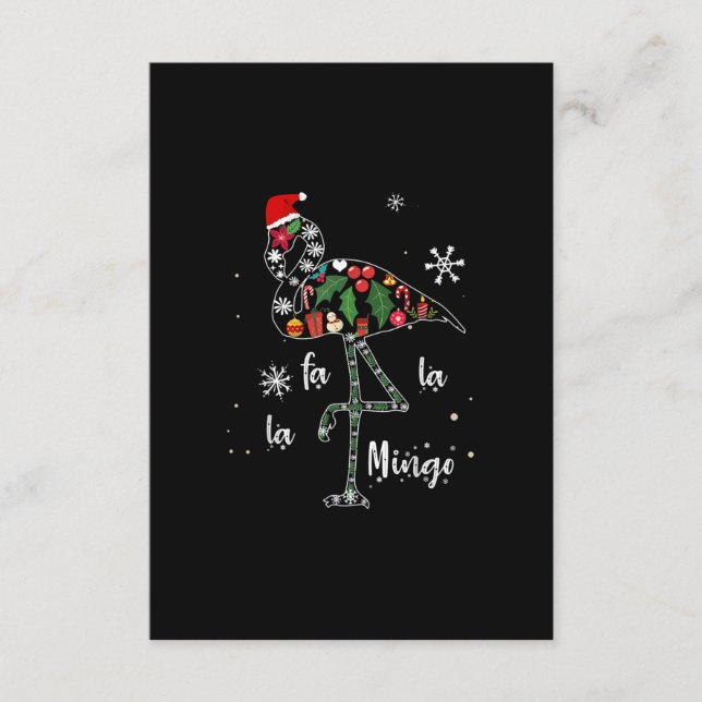 Cartão De Informações Engraçado Flamingo Natal Xmas (Frente)