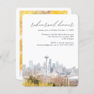 Cartão De Informações Ensaio Skyline no Parque Kerry Park Seattle