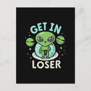 Cartão De Informações Entre Perdedor OVNI Alien Divertido