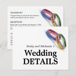 Cartão De Informações 🌈 Entrelaçados no Orgulho – Detalhes do Casamento