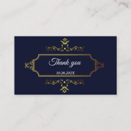 Cartão De Informações Envelope com fecho estilo indiano dourado e azul-m