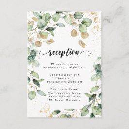 Cartão De Informações Envelope de recepção de aquarela Eucalyptus Gold C