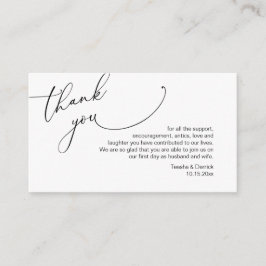 Cartão De Informações Escrita Minimalista Moderna, Casamento Obrigado