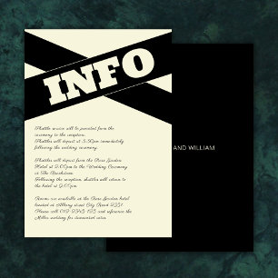 Cartão De Informações Escrito Ecru negro moderno sofisticado