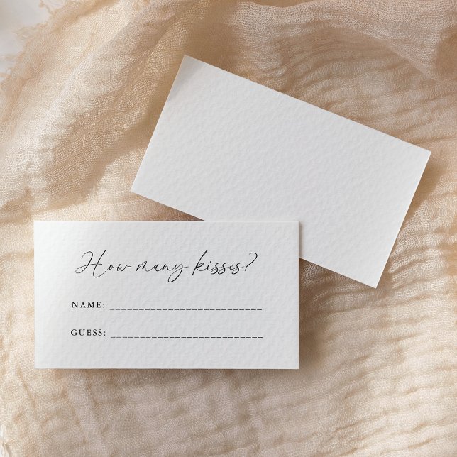 Cartão De Informações Escrito Manuscrito Elegante Quantos Jogo de Kisses (Criador carregado)