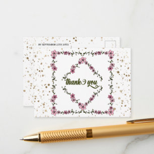 Cartão De Informações Escrito moderno padrão floral russo, pós-cad