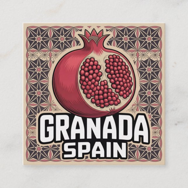 Cartão De Informações Espanha Granada Pomegranate Sticker (Frente)