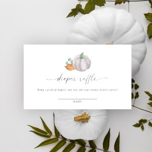 Cartão De Informações Espingarda de fralda de abóbora branca de aquarela