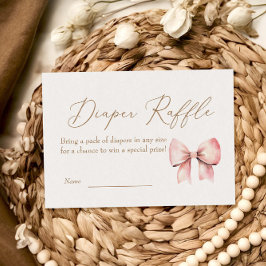 Cartão De Informações Espingarda de Fralda Minimalista de Arco Rosa